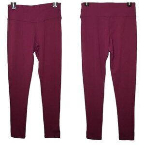 Oalka Burgundy Yoga Pants Ankle Leggings Ladies size small